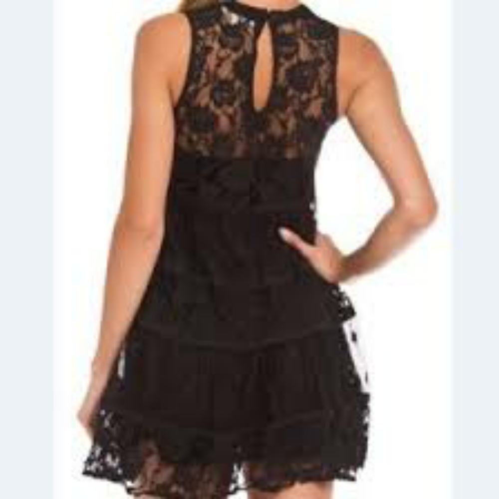 Rebellion dress black lace keyhole back lining M - Picture 2 of 8